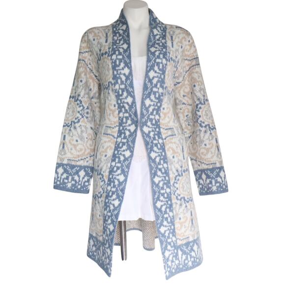Soft Surroundings Barra Wool Cardigan Size 1X Medallion Fair Isles Cottagecore - Picture 5 of 10